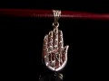 PA226 Pendentif Argent Massif Main de Bouddha Om Tibétain