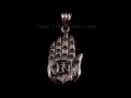 PA226 Pendentif Argent Massif Main de Bouddha Om Tibétain