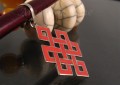 PA53 Pendentif Argent Massif Nœud Sans Fin Signes Auspicieux Corail