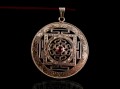 PA140 Grand Pendentif Argent Massif Mandala Grenat