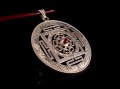 PA140 Grand Pendentif Argent Massif Mandala Grenat