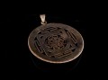 PA140 Grand Pendentif Argent Massif Mandala Grenat