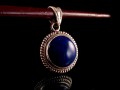 PA174 Pendentif Tibétain Argent Massif Lapis Lazuli