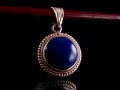 PA174 Pendentif Tibétain Argent Massif Lapis Lazuli