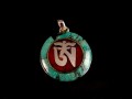 PA193 Pendentif Argent Massif Om Tibétain