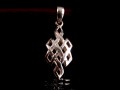 PA196 Pendentif Argent Massif Nœud Sans Fin Signes Auspicieux