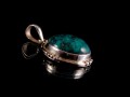 PA216 Pendentif Tibétain Argent Massif Turquoise