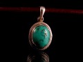 PA217 Pendentif Tibétain Argent Massif Turquoise