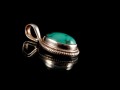 PA217 Pendentif Tibétain Argent Massif Turquoise