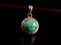 PA218 Pendentif Tibétain Argent Massif Turquoise