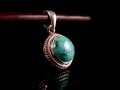 PA218 Pendentif Tibétain Argent Massif Turquoise