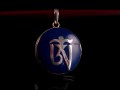 PA231 Pendentif Argent Massif Om Tibétain Lapis Lazuli
