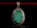 PA242 Pendentif Tibétain Argent Massif Turquoise