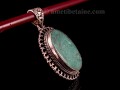 PA242 Pendentif Tibétain Argent Massif Turquoise