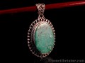 PA242 Pendentif Tibétain Argent Massif Turquoise