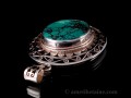 PA243 Pendentif Tibétain Argent Massif Turquoise