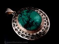 PA243 Pendentif Tibétain Argent Massif Turquoise