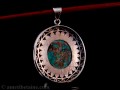 PA243 Pendentif Tibétain Argent Massif Turquoise