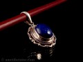 PA247 Pendentif Tibétain Argent Massif Lapis Lazuli
