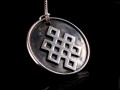 PA257 Pendentif Argent Massif Nœud Sans Fin Signes Auspicieux