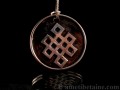PA257 Pendentif Argent Massif Nœud Sans Fin Signes Auspicieux