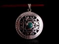PA158 Pendentif Argent Massif Tibétain Mandala Turquoise