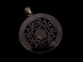 PA158 Pendentif Argent Massif Tibétain Mandala Turquoise