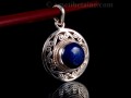 PA268 Pendentif Tibétain Argent Massif Lapis Lazuli