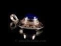 PA268 Pendentif Tibétain Argent Massif Lapis Lazuli