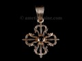 PA279 Pendentif Argent Massif Dorje Vajra Grenat