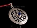 PA283 Pendentif Argent Massif Tibétain Mandala Lapis Lazuli