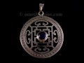 PA283 Pendentif Argent Massif Tibétain Mandala Lapis Lazuli