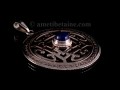 PA283 Pendentif Argent Massif Tibétain Mandala Lapis Lazuli