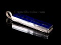 PA301 Pendentif Argent Massif Mantra Om Mani Padme Hum Lapis Lazuli