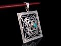 PA302 Pendentif Argent Massif Tibétain Mandala Turquoise