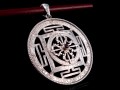 PA304 Pendentif Argent Massif Mandala Grenat