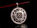 PA304 Pendentif Argent Massif Mandala Grenat