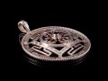 PA304 Pendentif Argent Massif Mandala Grenat