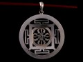 PA304 Pendentif Argent Massif Mandala Grenat