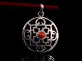 PA307 Pendentif Argent Massif Mandala Corail