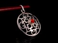 PA307 Pendentif Argent Massif Mandala Corail