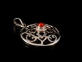PA307 Pendentif Argent Massif Mandala Corail