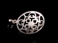 PA307 Pendentif Argent Massif Mandala Corail