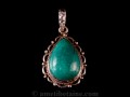 PA310 Pendentif Tibétain Argent Massif Turquoise