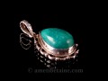 PA310 Pendentif Tibétain Argent Massif Turquoise