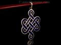 PA49 Pendentif Argent Massif Nœud Sans Fin Signes Auspicieux Lapis Lazuli
