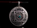 PA311 Pendentif Argent Massif Mandala Turquoise