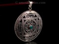 PA311 Pendentif Argent Massif Mandala Turquoise