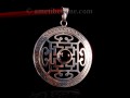 PA316 Pendentif Argent Massif Mandala Grenat