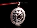 PA316 Pendentif Argent Massif Mandala Grenat